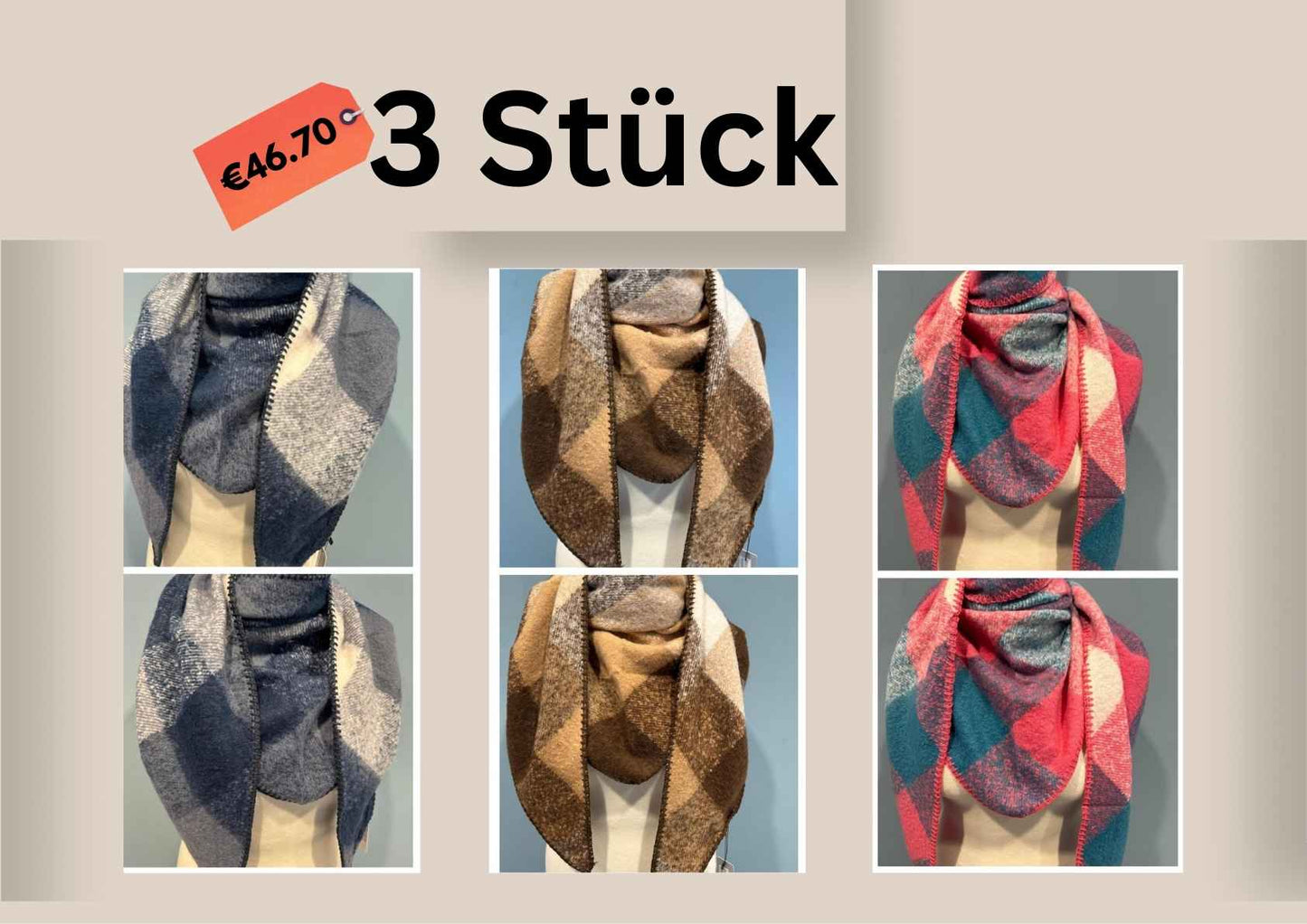One-Size Karoschal Damen – Weicher Winter Schal, Plaid Poncho, Stola & Wickelschal