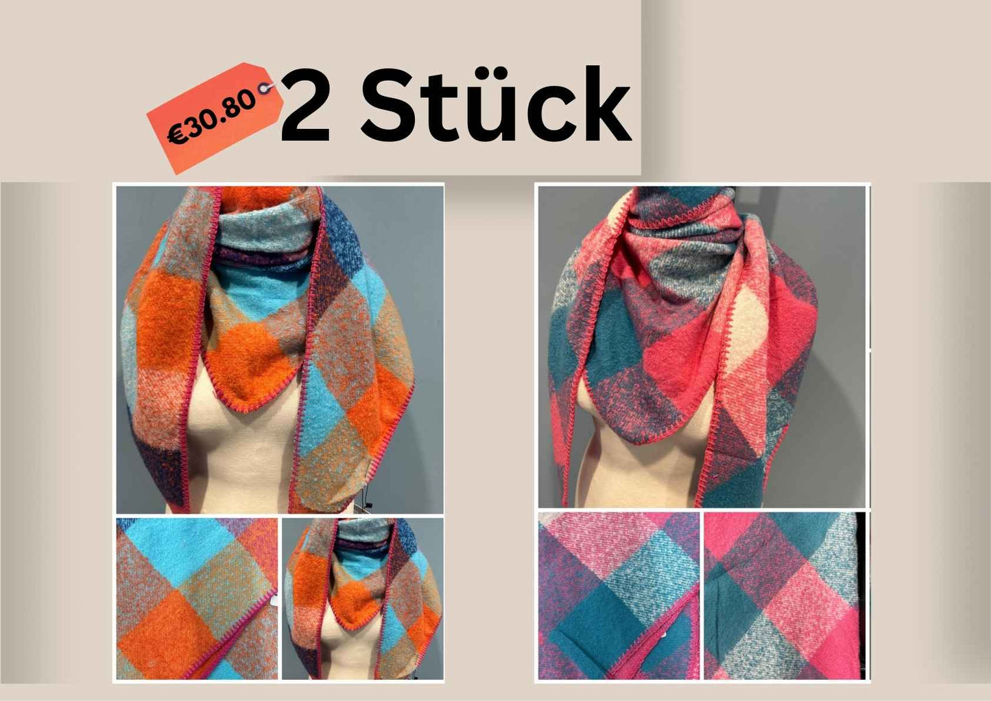 One-Size Karoschal Damen – Weicher Winter Schal, Plaid Poncho, Stola & Wickelschal