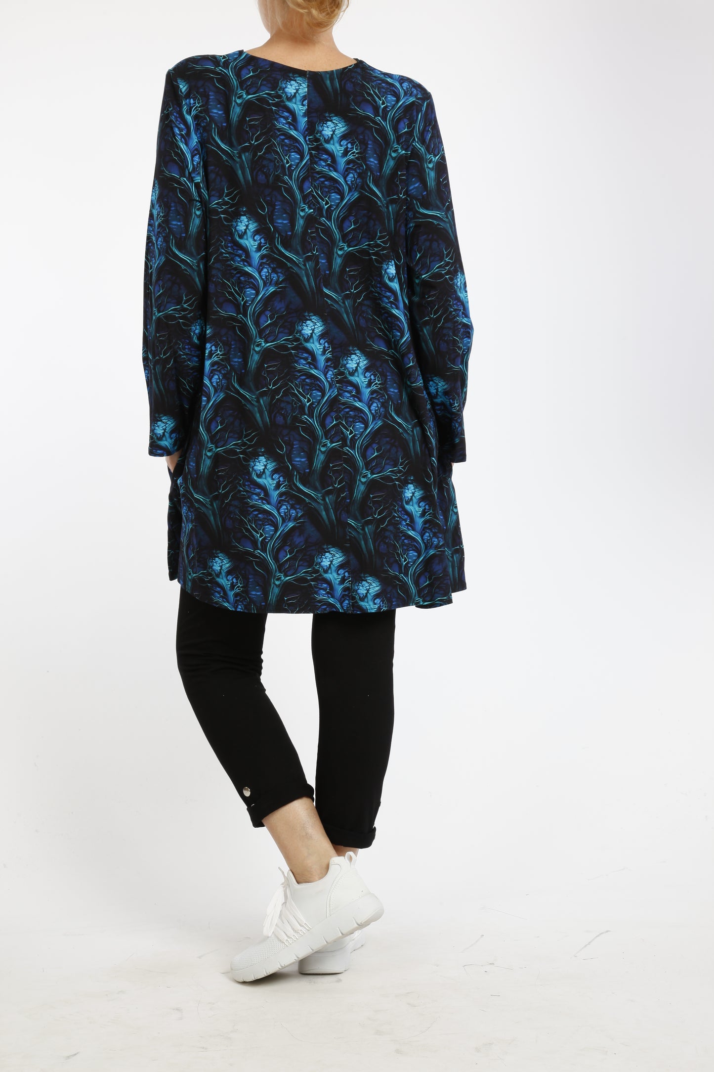 Damen Langarmshirt mit Ast-Muster – Viskose Tunika im Natürlichen Design & Bequemer Passform - Naveed Mode GmbH