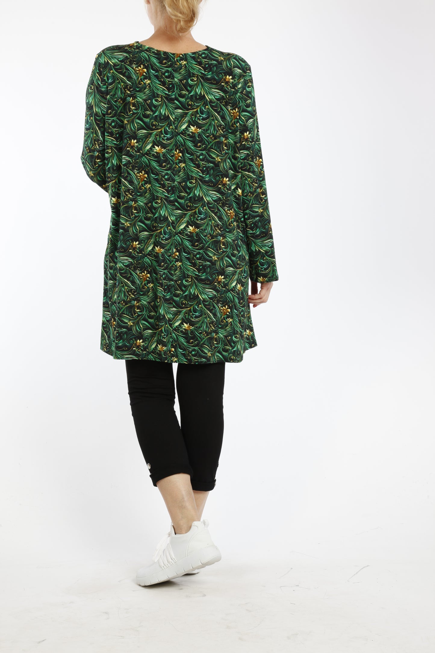 Damen Langarmshirt mit Floralem Muster – Viskose Tunika im Lockeren Schnitt für Alltag & Übergang - Naveed Mode GmbH