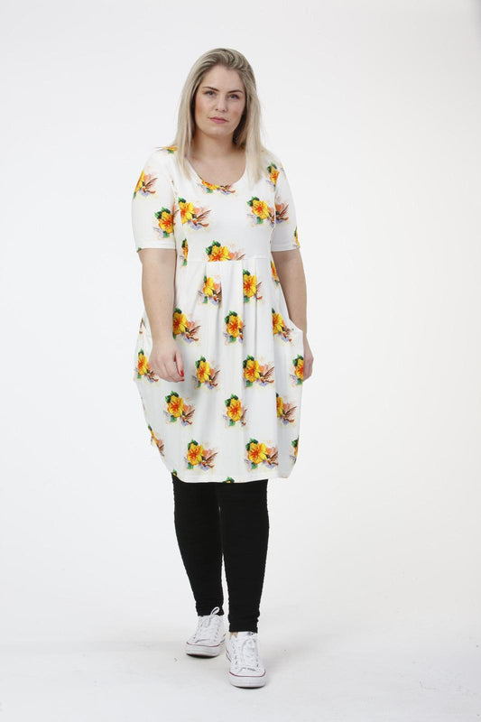 Sommerkleid mit Blumenmuster & Taschen | Naveedmode
