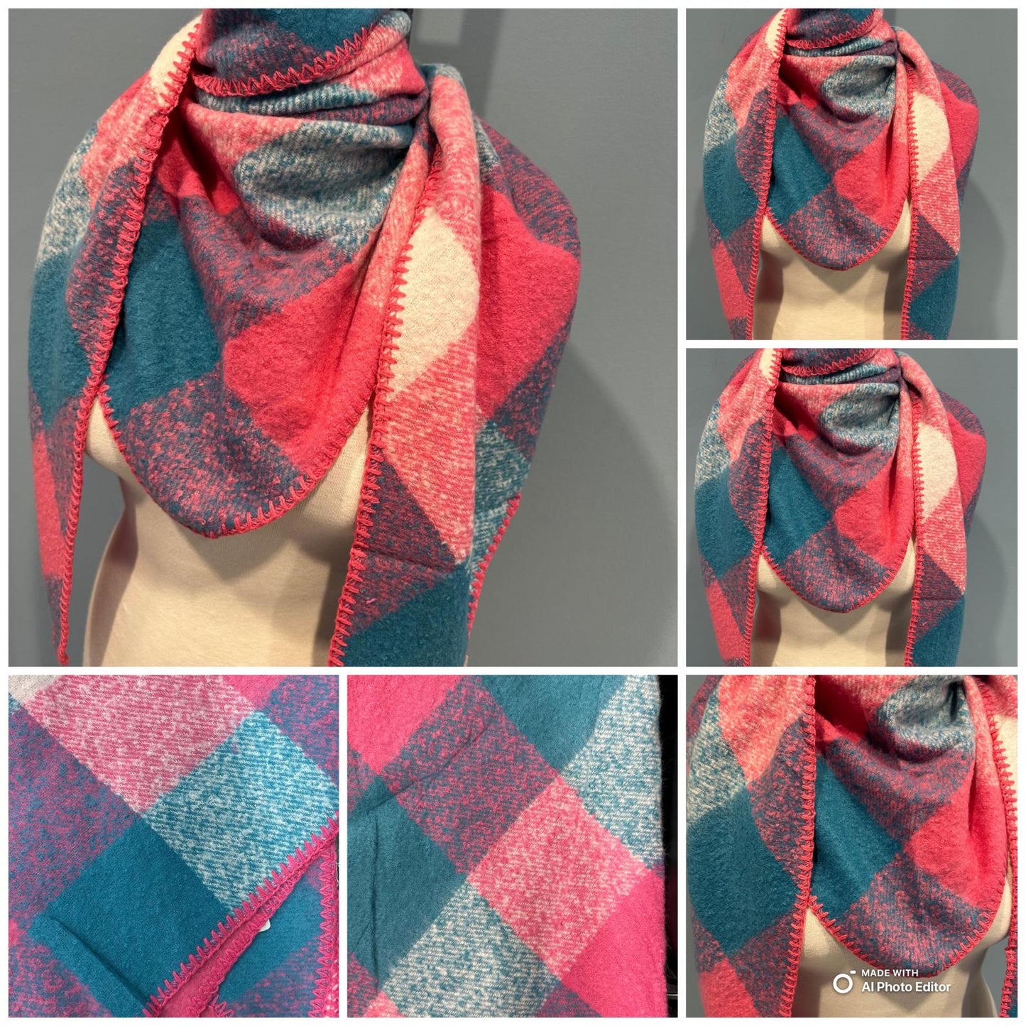 One-Size Karoschal Damen – Weicher Winter Schal, Plaid Poncho, Stola & Wickelschal