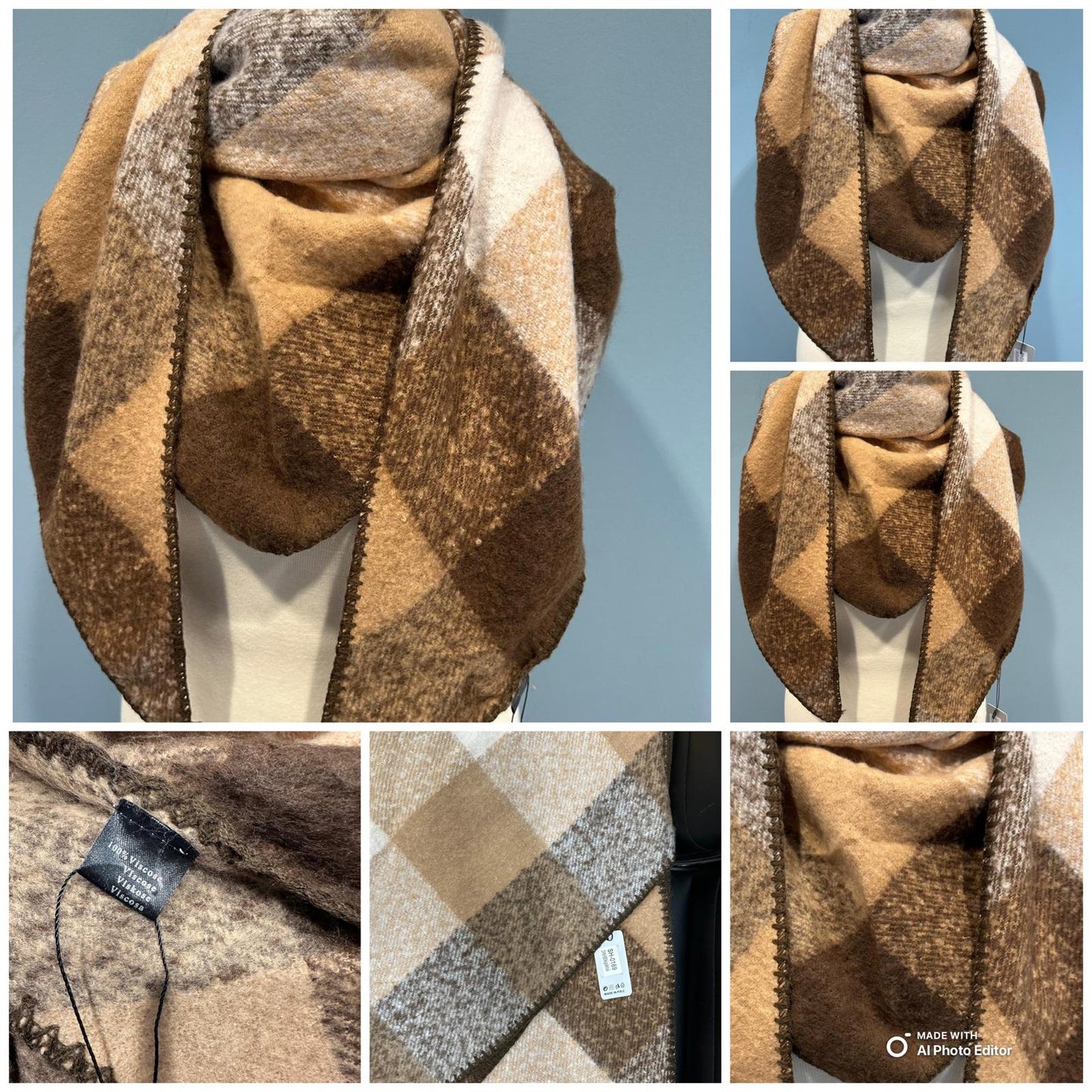 One-Size Karoschal Damen – Weicher Winter Schal, Plaid Poncho, Stola & Wickelschal