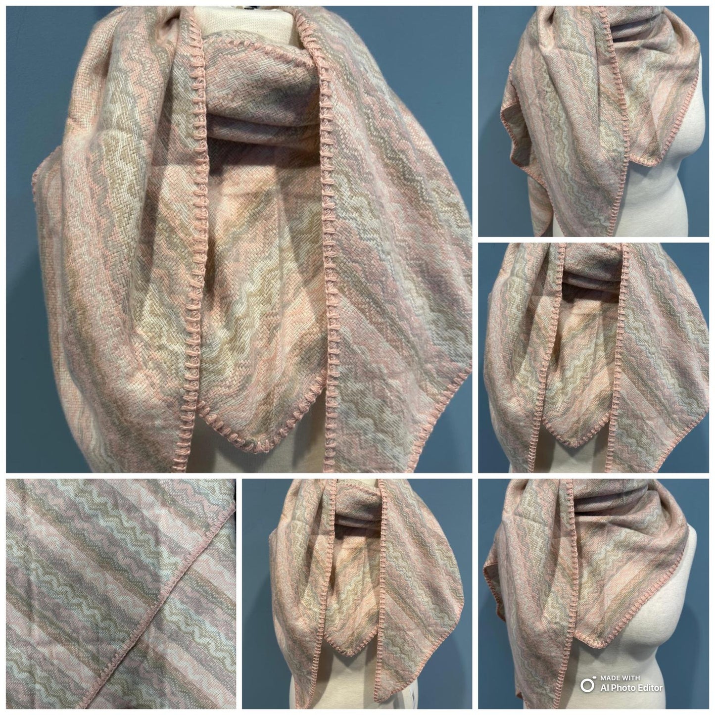 Cozy Schal mit Herz- und Wellenmuster – Weich & Warm für Damen.