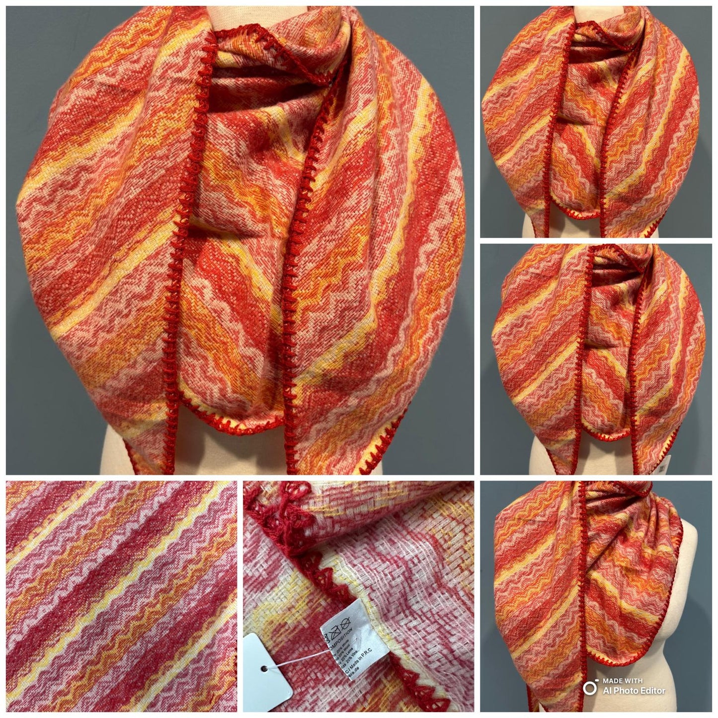 Cozy Schal mit Herz- und Wellenmuster – Weich & Warm für Damen.