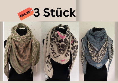 NEUE Kollektion Schal Damen Weicher Viskose-Wollschal Leopardenmuster Zebra Herz
