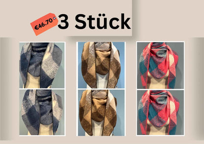 One-Size Karoschal Damen – Weicher Winter Schal, Plaid Poncho, Stola & Wickelschal