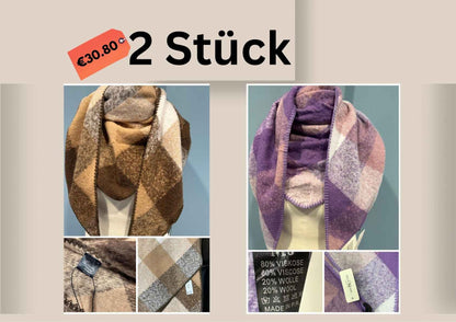 One-Size Karoschal Damen – Weicher Winter Schal, Plaid Poncho, Stola & Wickelschal