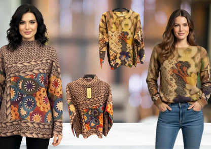 Damen Winterpullover Kuschelige Strickpullover mit Muster