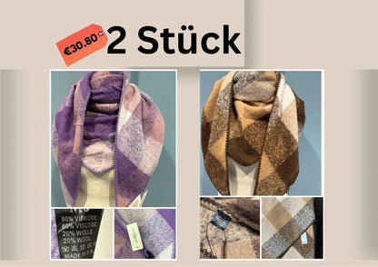 One-Size Karoschal Damen – Weicher Winter Schal, Plaid Poncho, Stola & Wickelschal