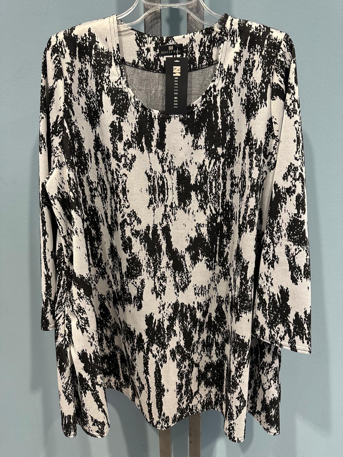 Gemustertes Langarmshirt Damen Abstrakt Hochwertiger Tragekomfort