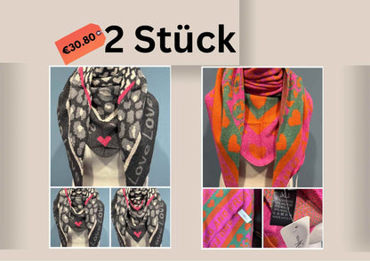 NEUE Kollektion Schal Damen Weicher Viskose-Wollschal Leopardenmuster Zebra Herz