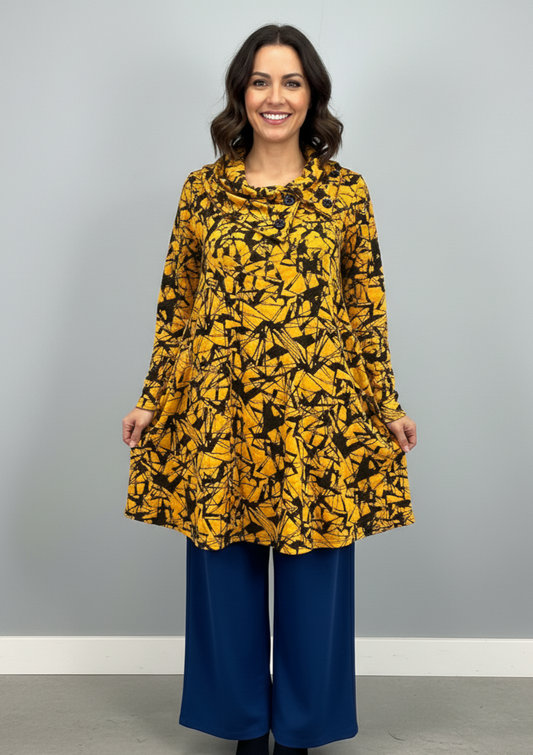 Stylisches Tunika-Oberteil mit abstraktem Print