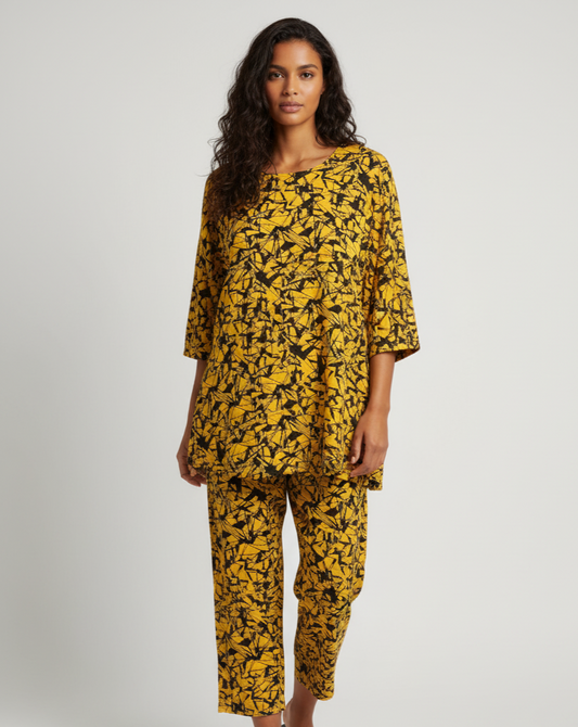 Geometric Print Modern Art Tunic and Pant Co-ord