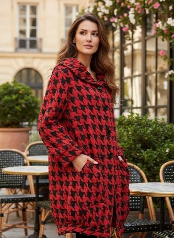 Klassisch & Elegant: Kurzmantel mit Hahnentritt-Muster| Damen Outerwear