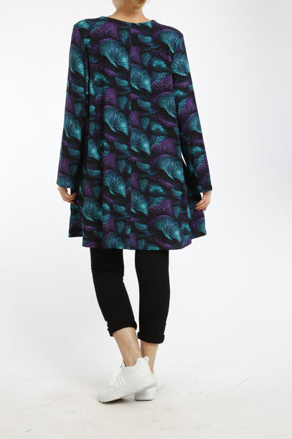 Damen Langarmshirt mit Modernem Muster – Viskose Shirt im Bequemen Schnitt für Alltag & Übergangszeit - Naveed Mode GmbH