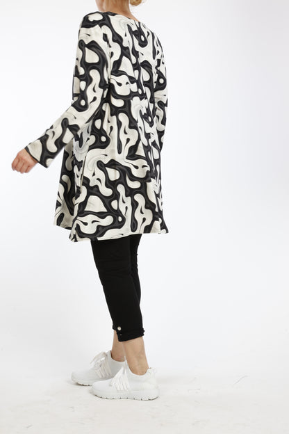 Damen Langarmshirt mit Klassischem Paisley-Muster – Bequeme Viskose Tunika für Alltag & Übergangszeit - Naveed Mode GmbH