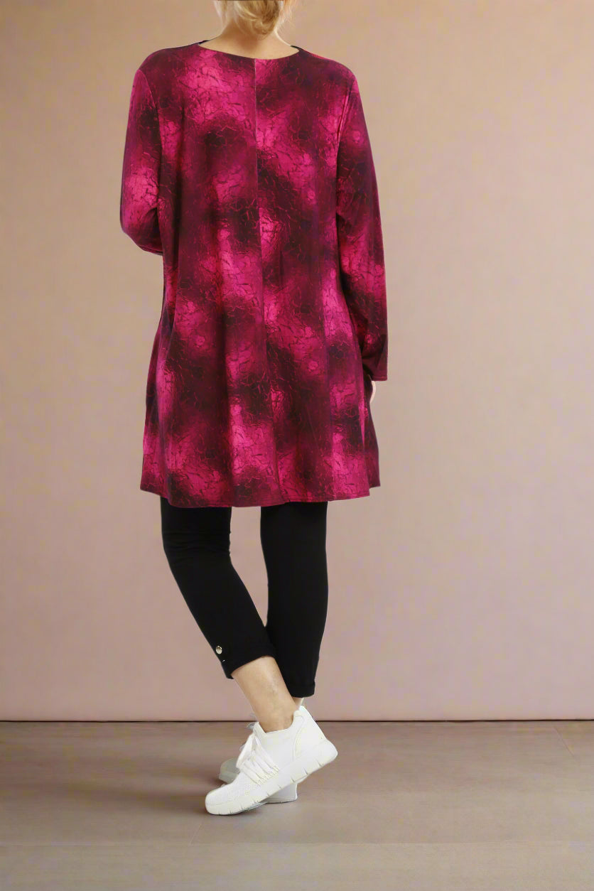 Damen Viskose-Shirt mit Batikmuster – Weiches Langarm-Oberteil für kühle Tage - Naveed Mode GmbH