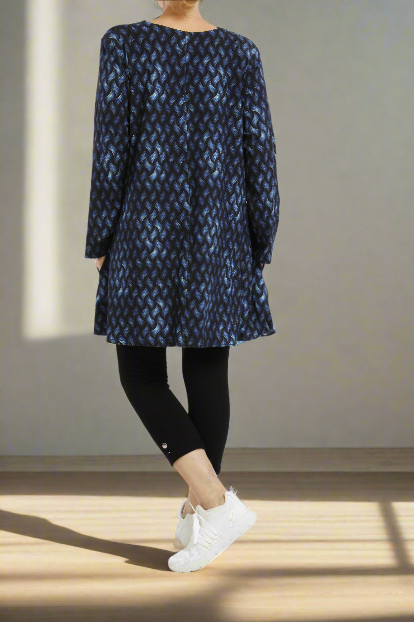 Damen Langarmshirt mit Chevron-Muster – Viskose Shirt im Modernen Look - Naveed Mode GmbH