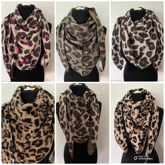 Stilvolle Dreieckstücher mit Leopardenmuster, Statement-Prints & mehr – Perfekt für Herbst & Winter