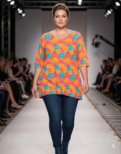 Formbeständiges Damen Shirt Plus Size aus Stretch-Viskose