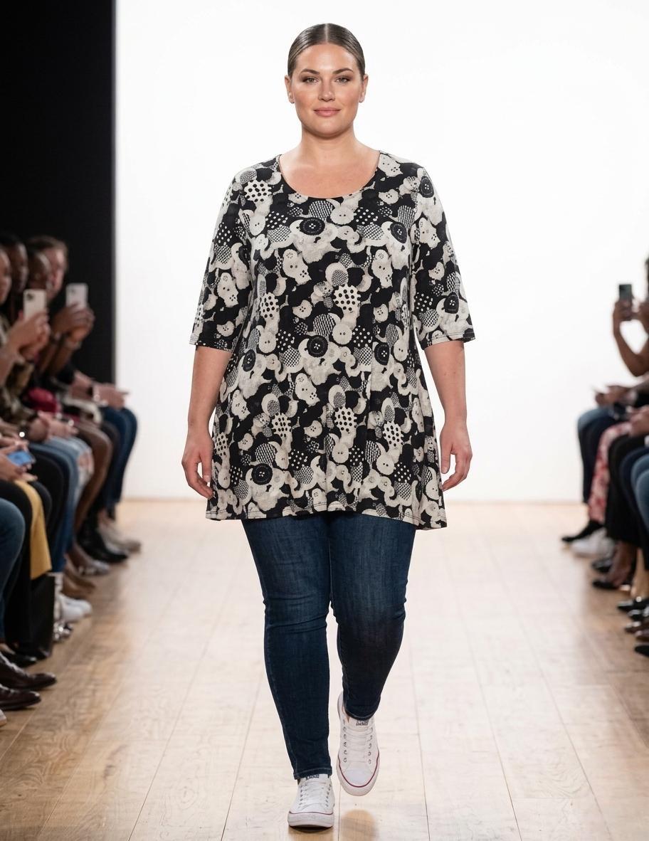 Damen T-Shirt aus luftiger Viskose – Komfort in Übergröße