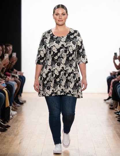 Damen T-Shirt aus luftiger Viskose – Komfort in Übergröße