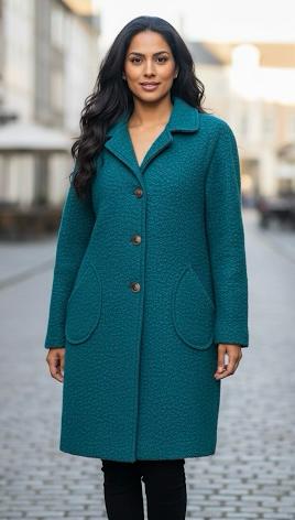 Eleganter Oversize Bouclé-Mantel – Importiert aus Italien Langer Damenmantel für Herbst & Winter - Naveed Mode GmbH