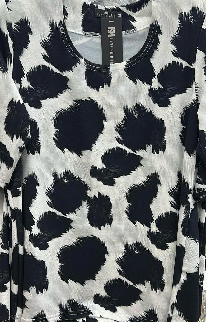 Exklusives Schwarz-Weiß Print T-Shirt – Stylischer Abstract-Look