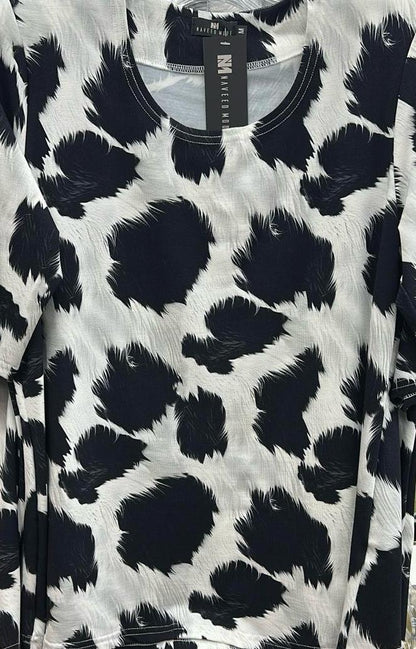 Exklusives Schwarz-Weiß Print T-Shirt – Stylischer Abstract-Look