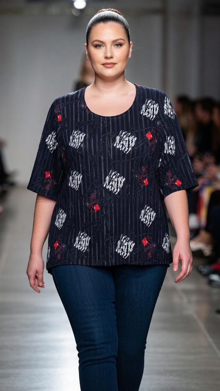 Modisches Damen T-Shirt in Übergröße aus Viskose-Stretch