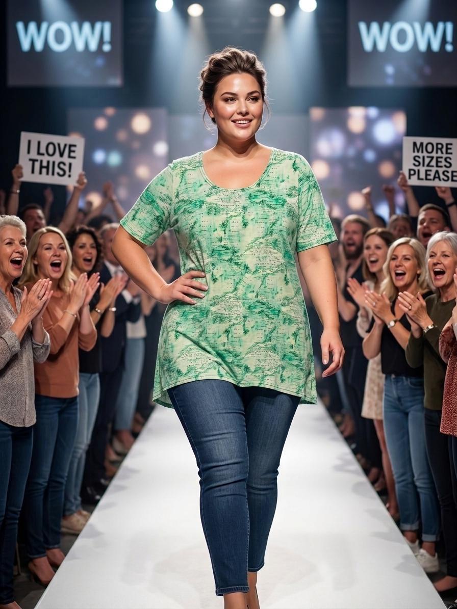 Premium Damen T-Shirt Große Größen aus Viskose-Mix