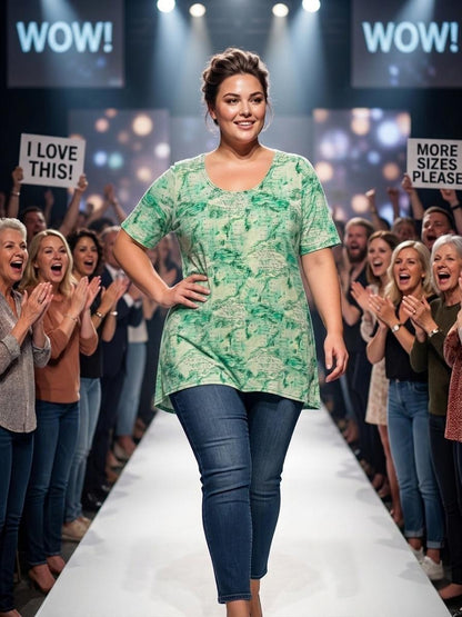 Premium Damen T-Shirt Große Größen aus Viskose-Mix
