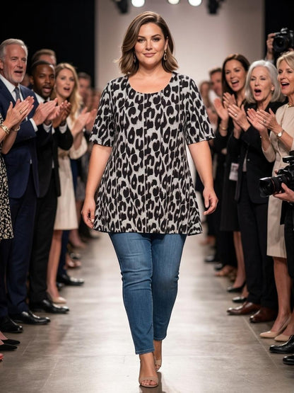 Modisches Curve-Shirt für Damen aus Viskose-Mix