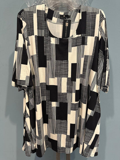 Elegantes T-Shirt mit Punkt-Grafik – Schwarz & Weiß